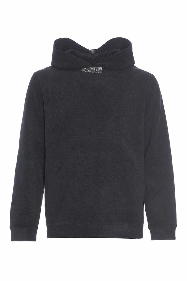 Henriette Steffensen Carl Unisex Fleece Hoodie Soft Black | 1023C