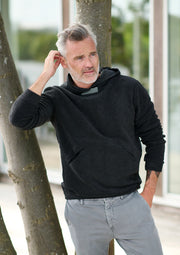 Henriette Steffensen Carl Unisex Fleece Hoodie Soft Black | 1023C