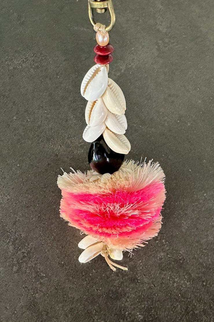 Beached Treasures Pink Hau Keyring