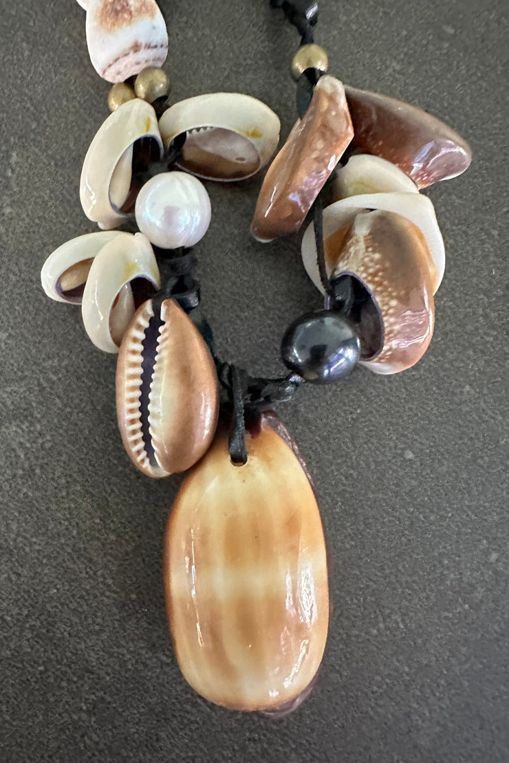 Beached Treasures Chocolate Cowrie Necklace