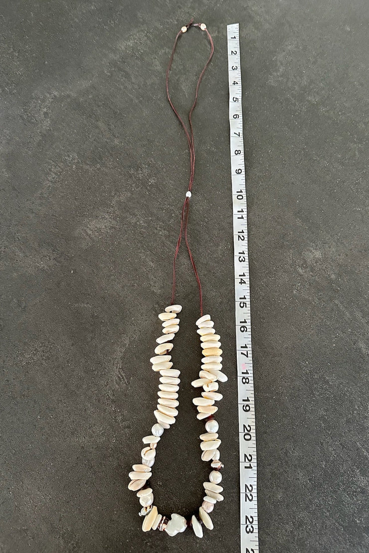 Beached Treasures Pearl & Cowrie Choker Necklace