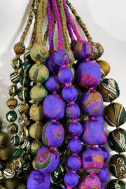 House of Wandering Silk Iris Necklace Purple/Green