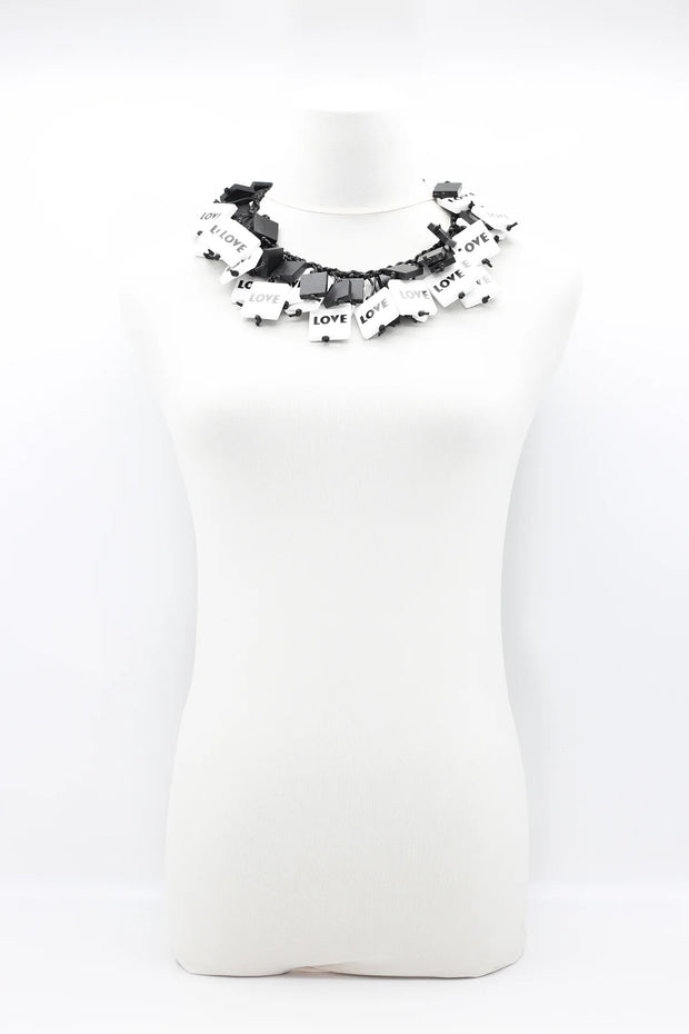 Jianhui London Love Square Cape-Style Necklace Black/White