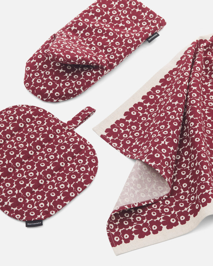 Marimekko Pikkuinen Unikko Tea Towel Burgundy
