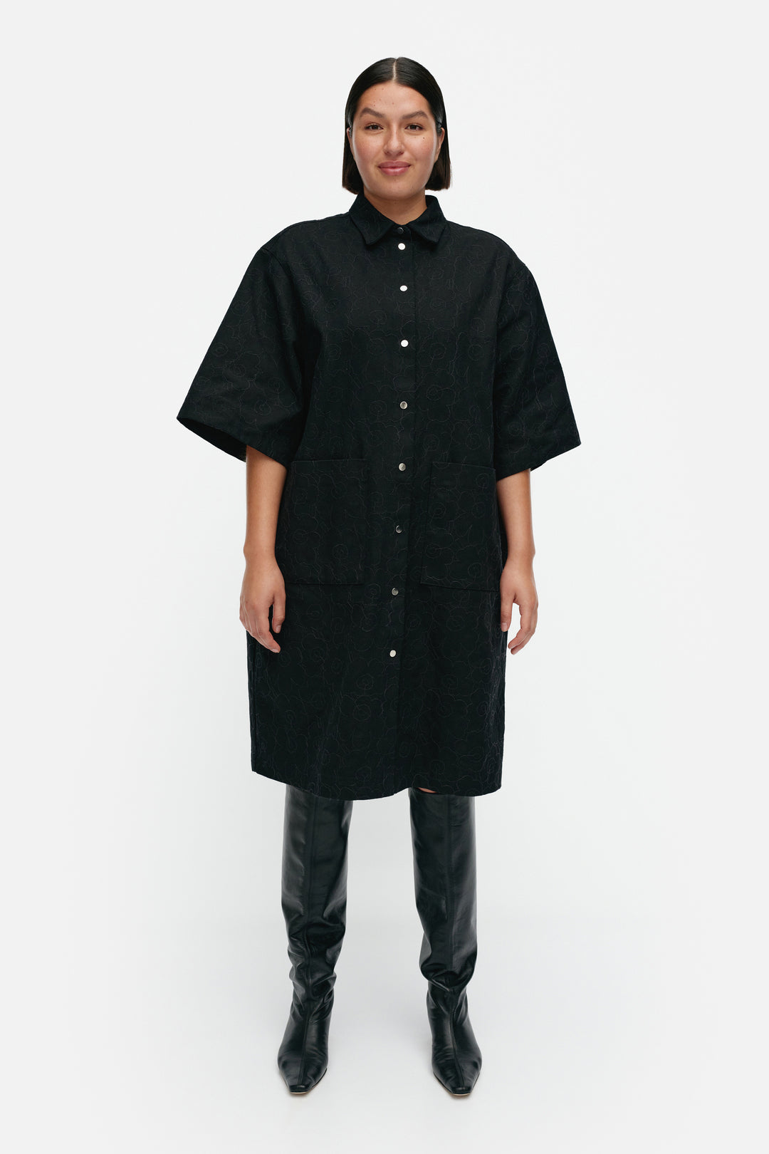marimekko Mini Piirto Unikko ワンピース 38 黒 Marimekko Mitta Mini Piirto Unikko Dress – KIITOSlife