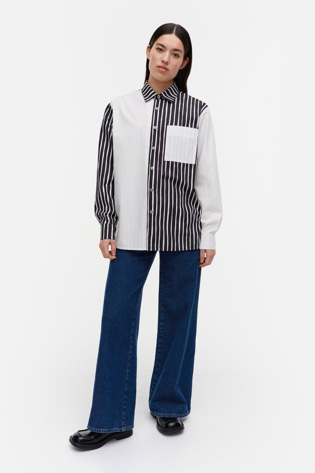 【未使用】マリメッコ kioski Piccolo jokapoikaシャツXS marimekko ブラウス シャツ 「kioski」 Piccolo / jokapoika shirt