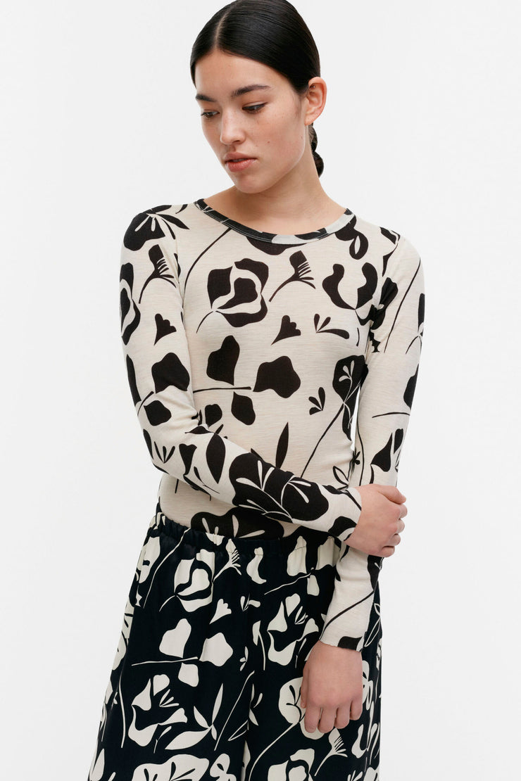 Marimekko Jousto Nokturno Wool Top