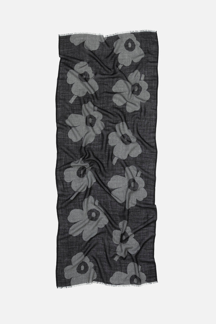 Marimekko Fiore Unikko Scarf Black/Dark Grey