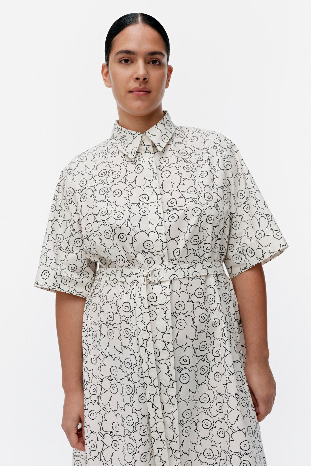 marimekko - Popliini Piirto Unikko シャツワンピース MM_251_popliini_piirto_unikko_