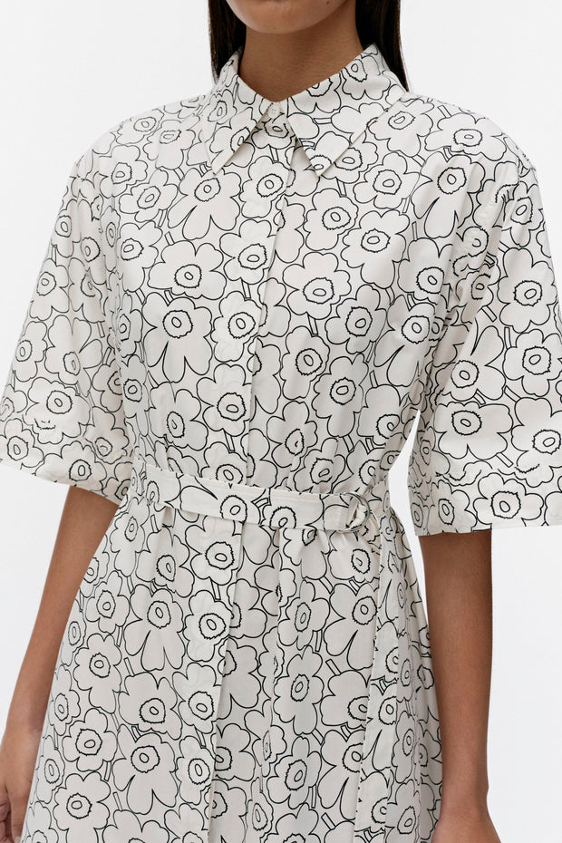 Marimekko Popliini Piirto Unikko Shirt Dress