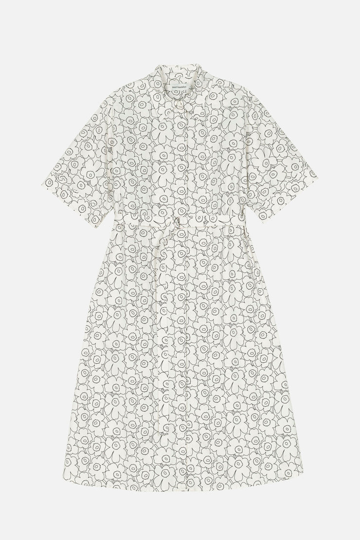 Marimekko Popliini Piirto Unikko Shirt Dress