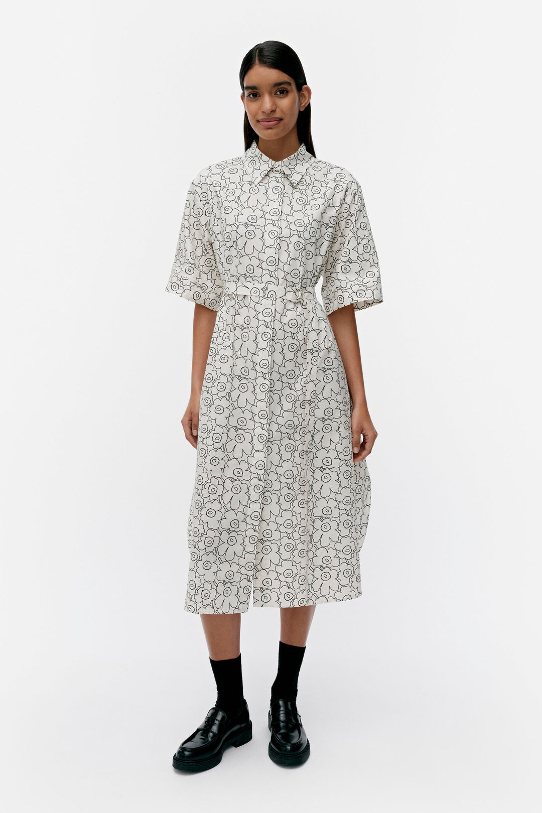 Marimekko Piirto Unikko シャツドレス Marimekko Popliini Piirto Unikko Shirt Dress – KIITOSlife
