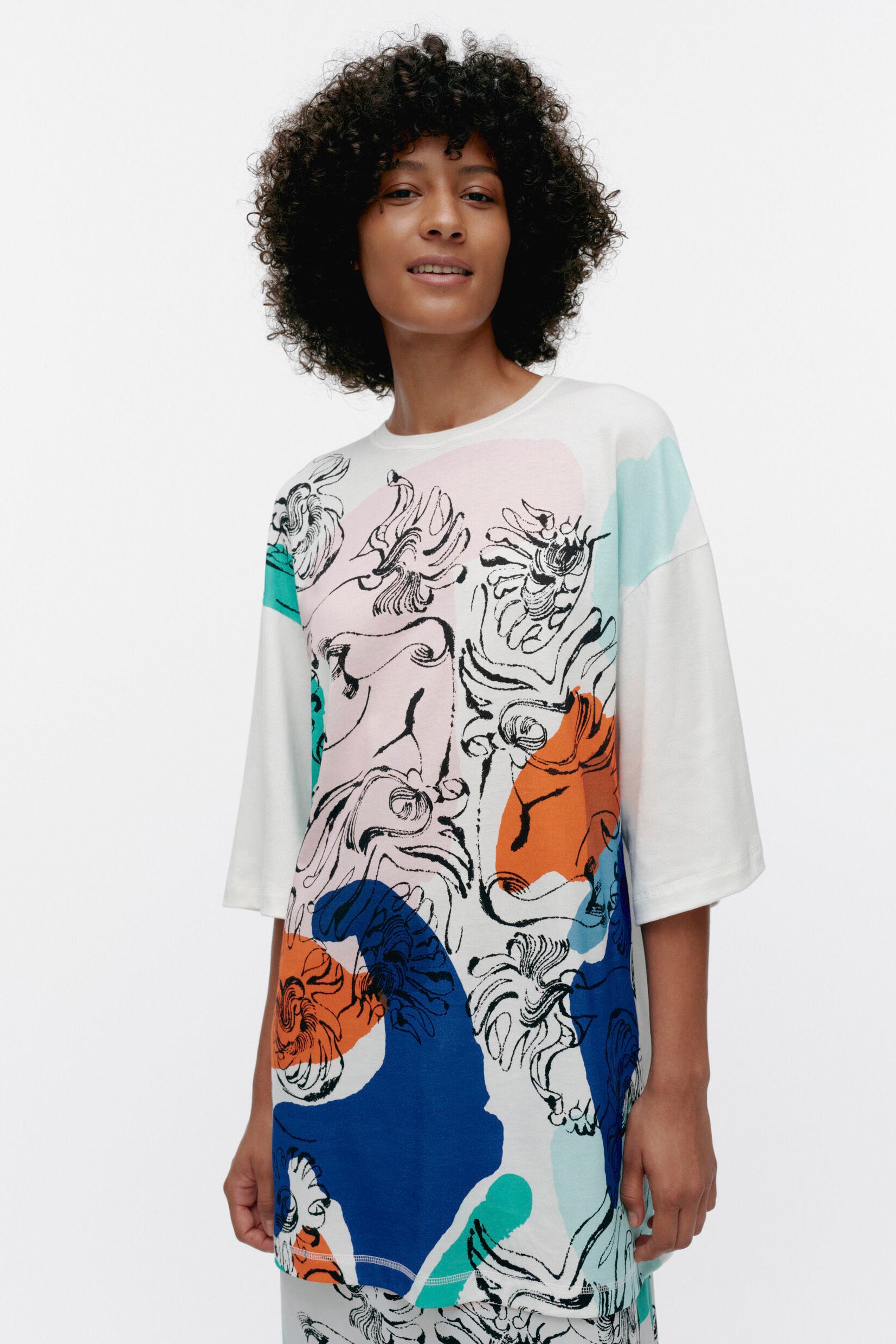☆ marimekko ☆ Petran Blombom Placement 136 - Tシャツ Marimekko Petran Blombom Placement Tunic T-Shirt – KIITOSlife