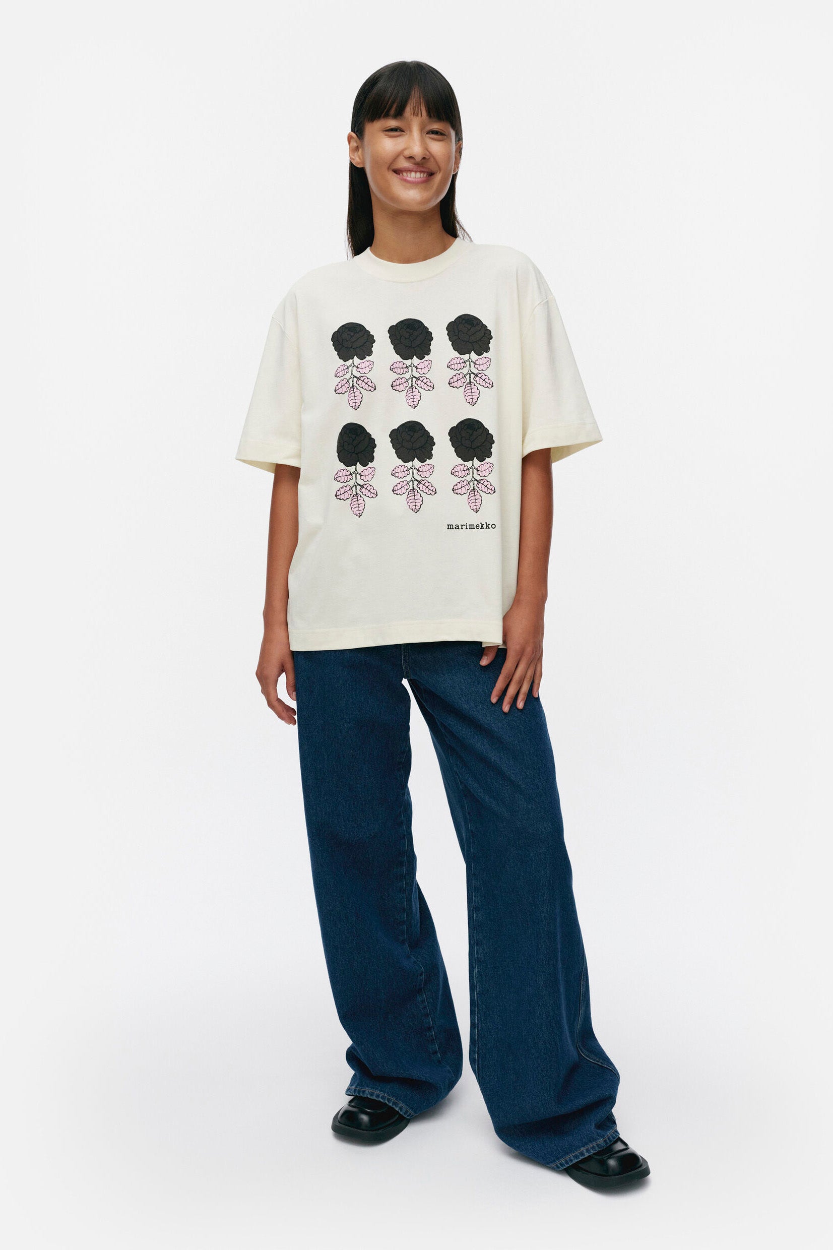 売れ筋がひクリスマスプレゼント！ Marimekko Veisto Vihkiruusu Placement Kioski T-shirt トップス