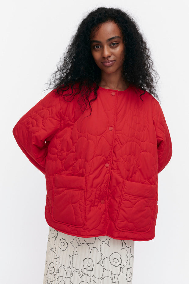 Marimekko Kapseli Piirto Unikko Padded Coat Red