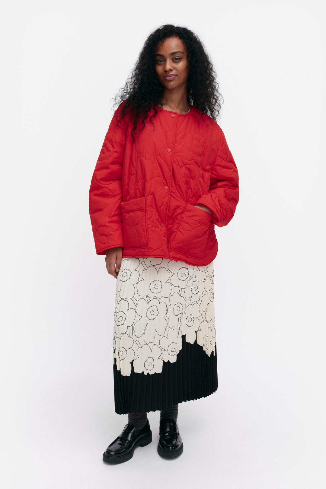Marimekko Kapseli Piirto Unikko Padded Coat Red – KIITOSlife Marimekko Kapseli Piirto Unikko Padded Coat Red – KIITOSlife