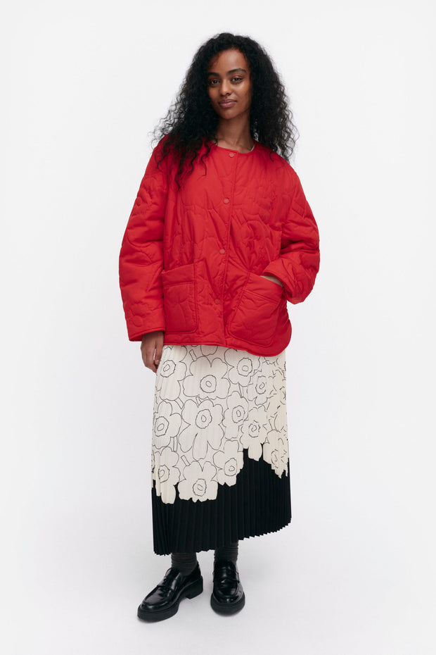 Marimekko Kapseli Piirto Unikko Padded Coat Red