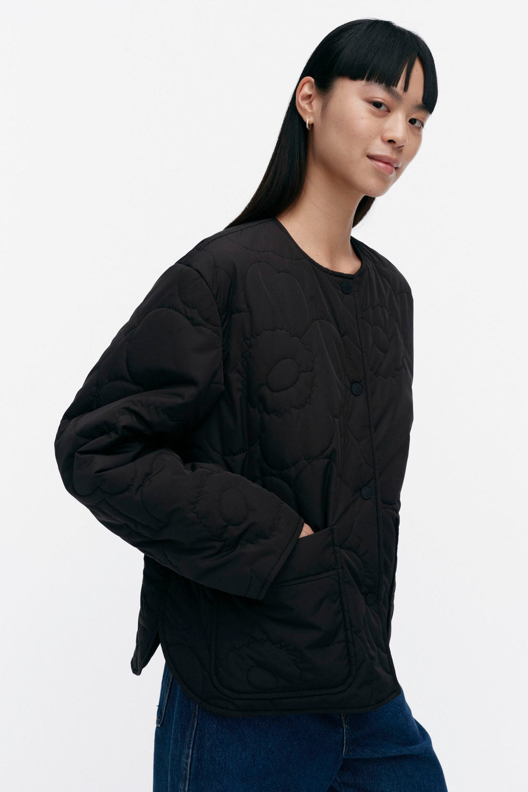 Marimekko Kapseli Piirto Unikko Padded Coat Black – KIITOSlife