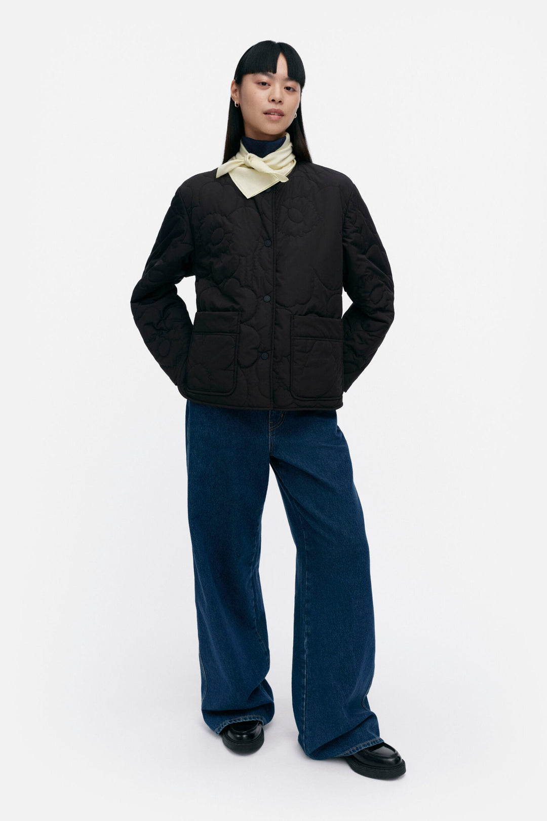 Marimekko Kapseli Piirto Unikko Padded Coat Black – KIITOSlife