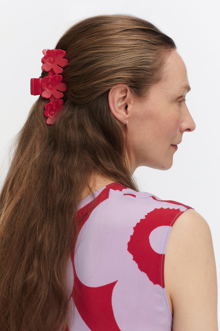 Marimekko Mini Unikko Hair Clip Red
