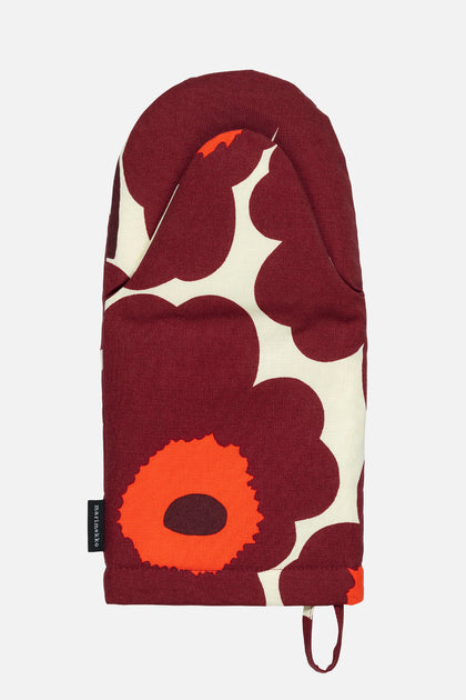 Marimekko Oven Mitt - Vanilla/Wine/Red