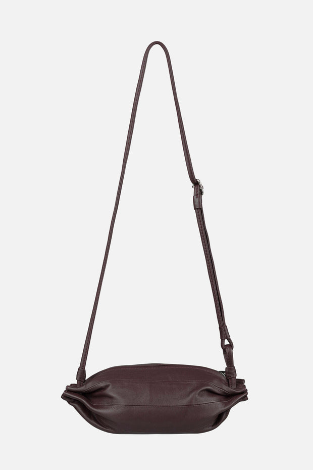 Marimekko Pikku Karla Leather Shoulder Bag Wine Red