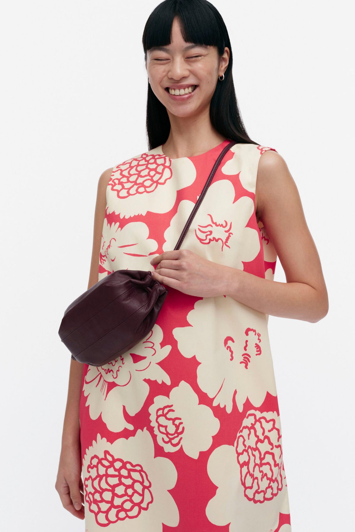 Marimekko Pikku Karla Leather Shoulder Bag Wine Red – KIITOSlife