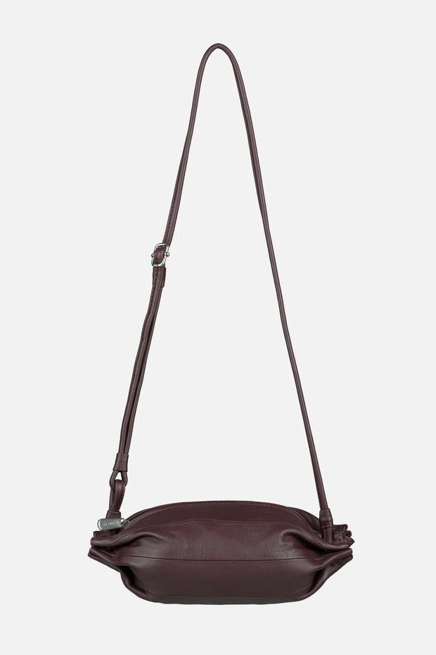 Marimekko Pikku Karla Leather Shoulder Bag Wine Red