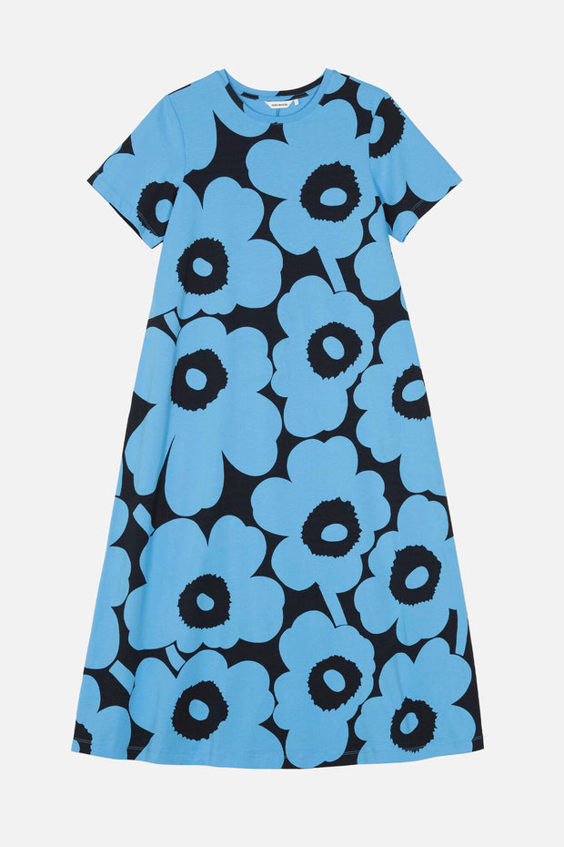 Marimekko Pisteinen Unikko Jersey Dress Blue/Black
