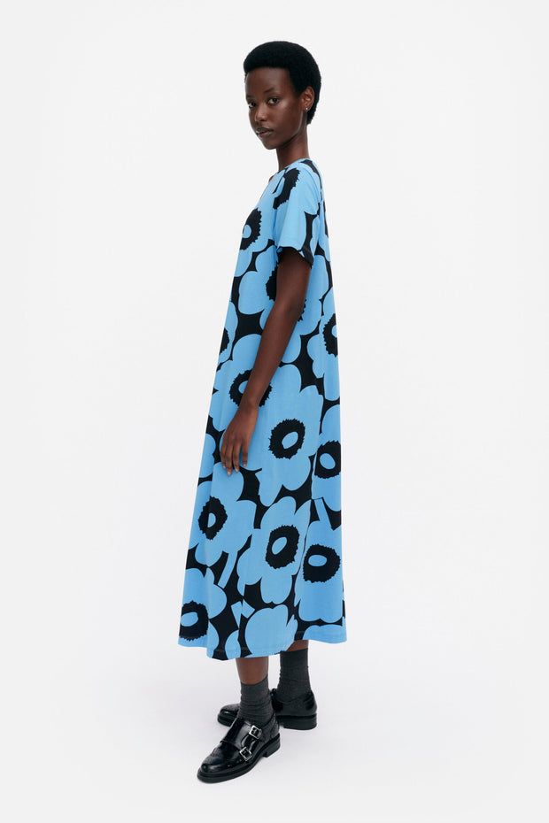 Marimekko Pisteinen Unikko Jersey Dress Blue/Black