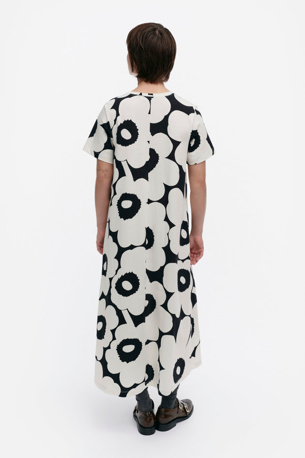 Marimekko Pisteinen Unikko Jersey Dress Off-White/Grey
