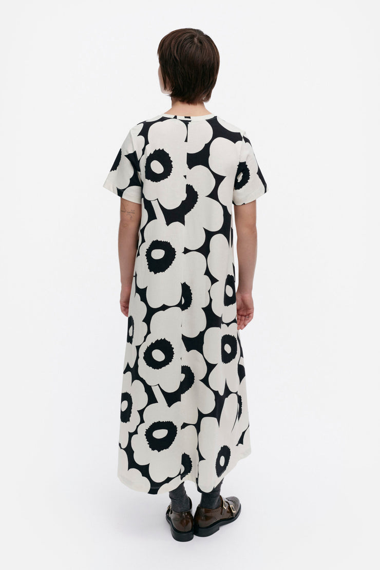 Marimekko Pisteinen Unikko Jersey Dress Off-White/Grey