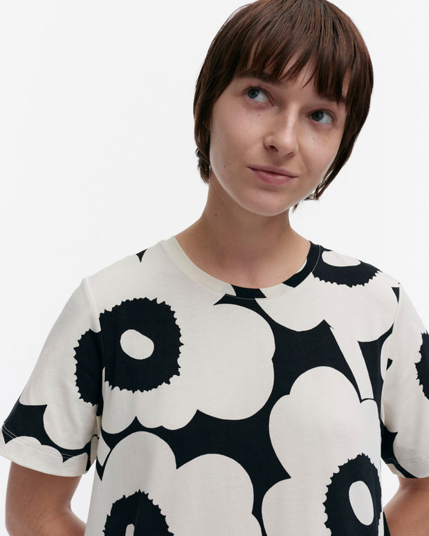 Marimekko Pisteinen Unikko Jersey Dress Off-White/Grey