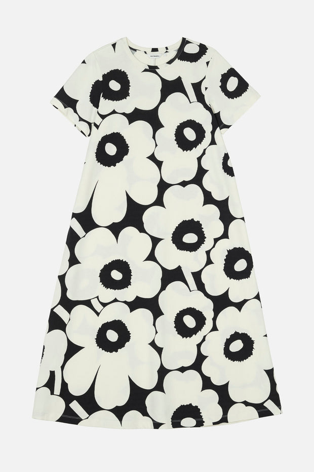 Marimekko Pisteinen Unikko Jersey Dress Off-White/Grey