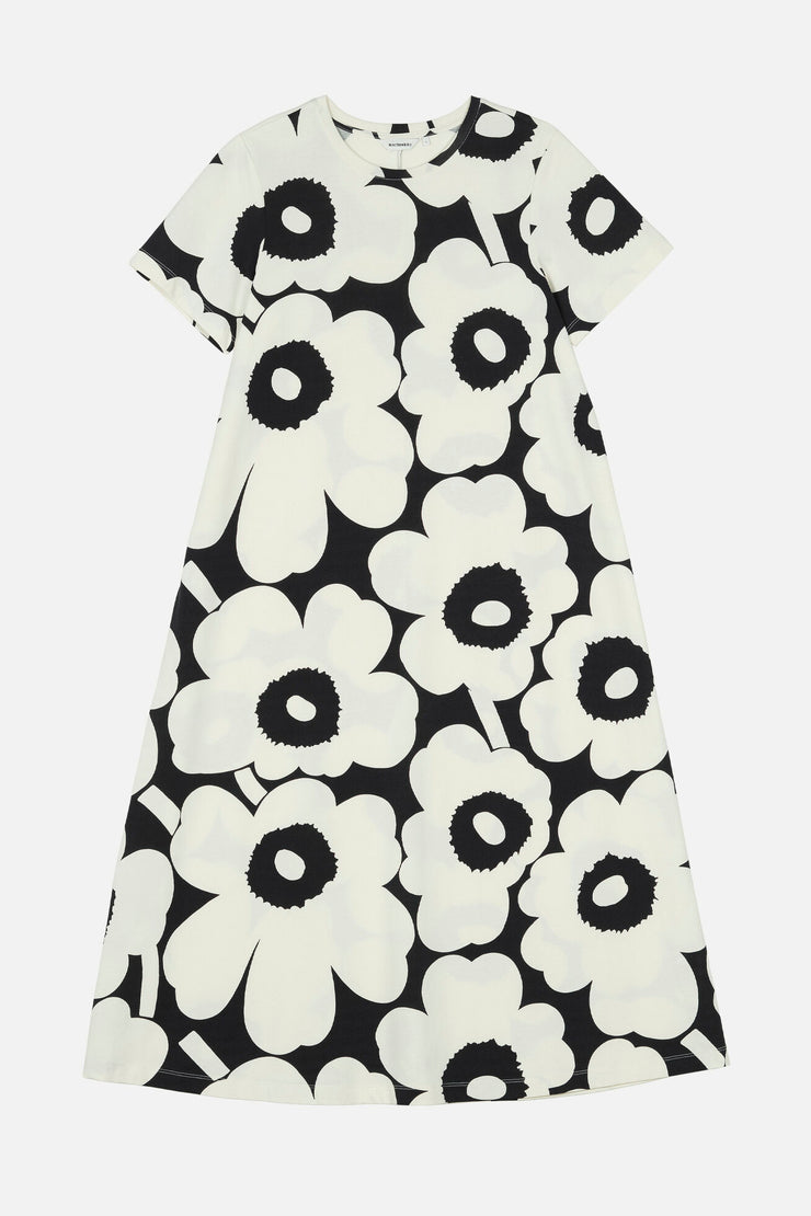 Marimekko Pisteinen Unikko Jersey Dress Off-White/Grey