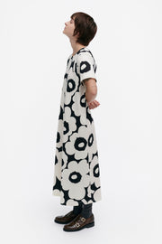 Marimekko Pisteinen Unikko Jersey Dress Off-White/Grey