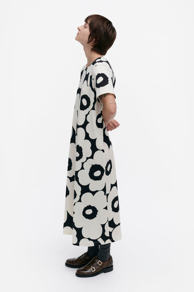 Marimekko Pisteinen Unikko Jersey Dress Off-White/Grey