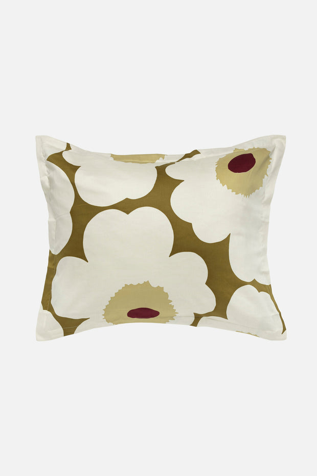 Floral patterned pillow on a white background