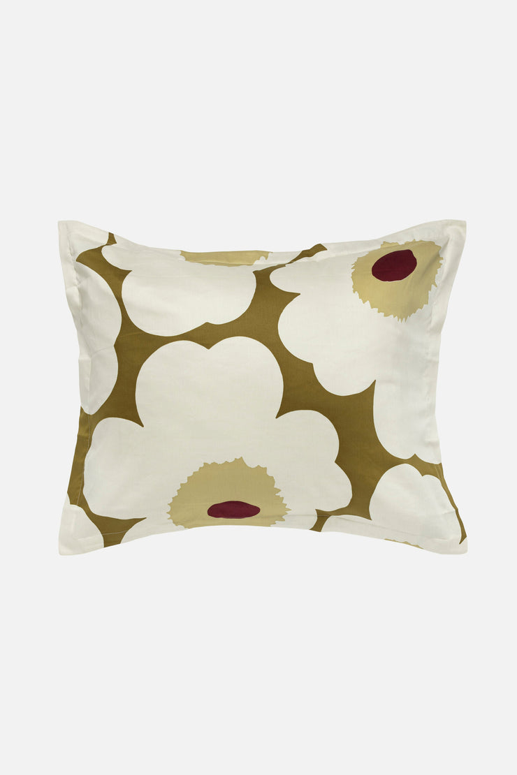 Floral patterned pillow on a white background
