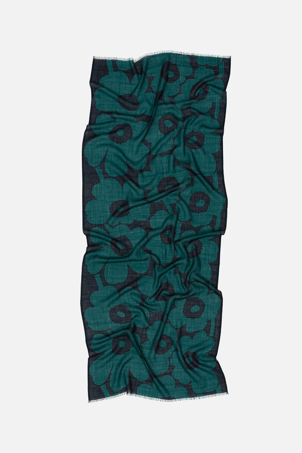 Marimekko Fiore Unikko Scarf Dark Green/Navy