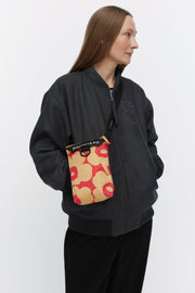 Marimekko Neat Crossbody Unikko Phone Pocket Tan/Red