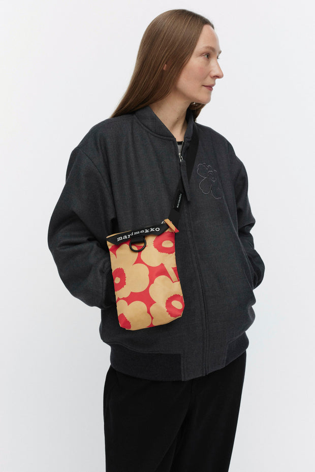 Marimekko Neat Crossbody Unikko Phone Pocket Tan/Red