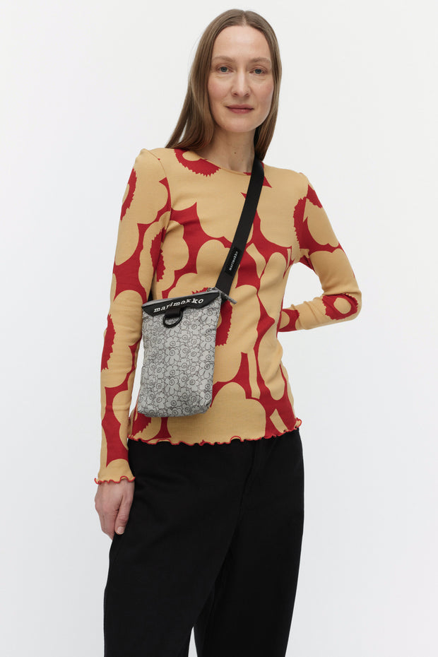 Marimekko Neat Crossbody Piirto Unikko Phone Pocket Grey/Black