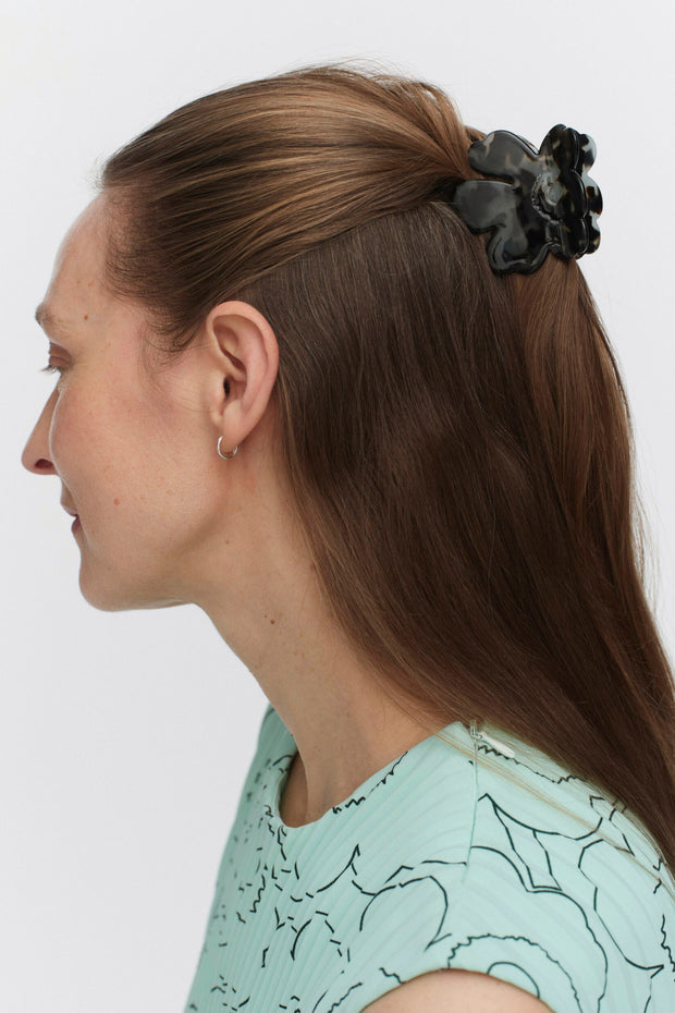 Marimekko Small Unikko Hair Clip Grey/Black