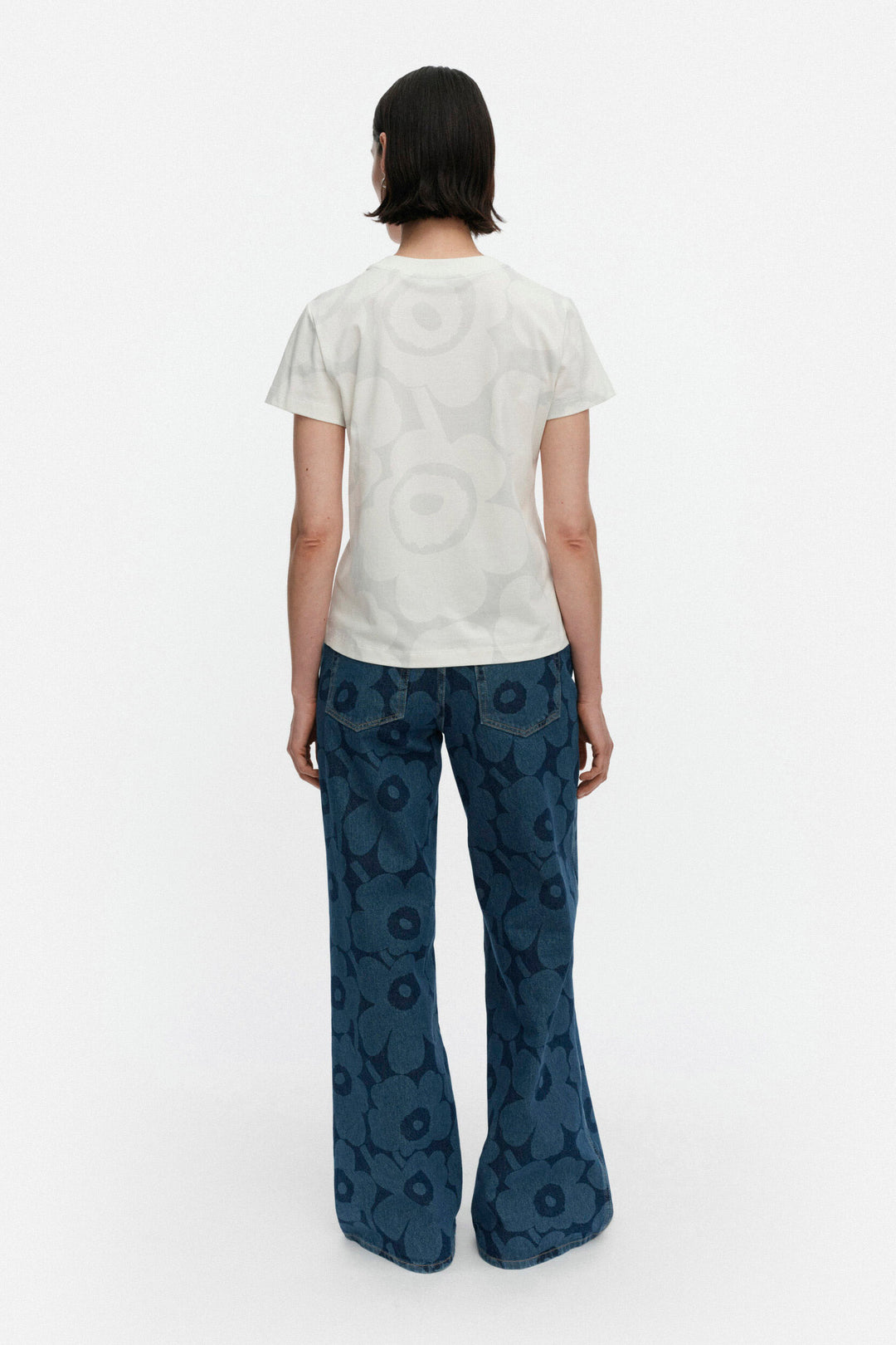 Marimekko Heleys Unikko T-Shirt Top White/Light Grey – KIITOSlife