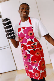 Marimekko Pieni Unikko Apron Red/Pink/White