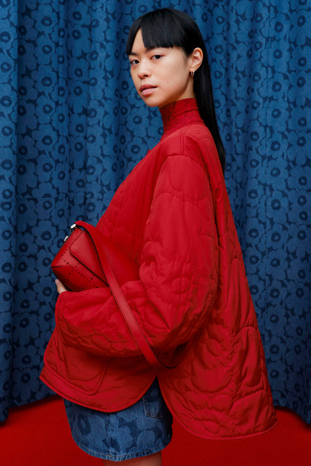 Marimekko Kapseli Piirto Unikko Padded Coat Red