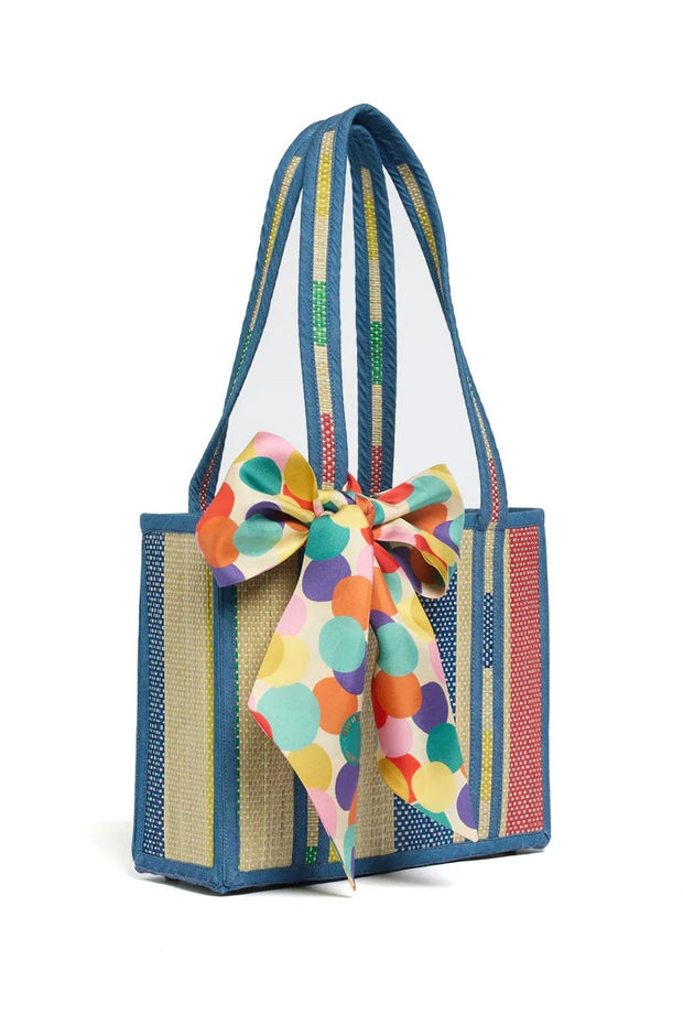 Lorna Murray x Kathy Hilton Mini Occasion Tote Bag Sun Bathe Denim