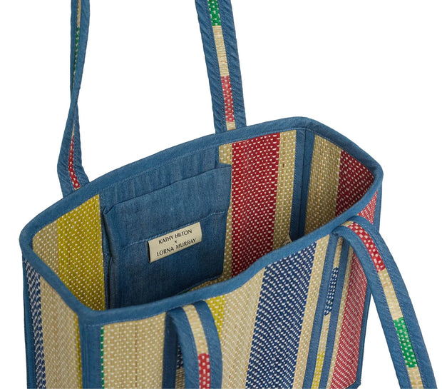 Lorna Murray x Kathy Hilton Mini Occasion Tote Bag Sun Bathe Denim