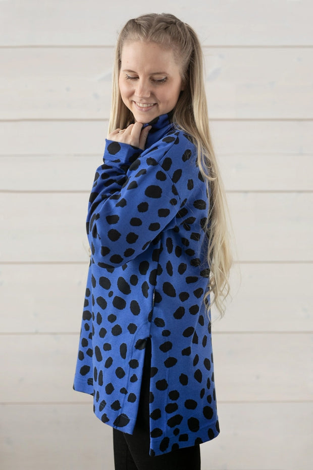 PaaPii Palo Organic Pullover Cheetah Dots Blue